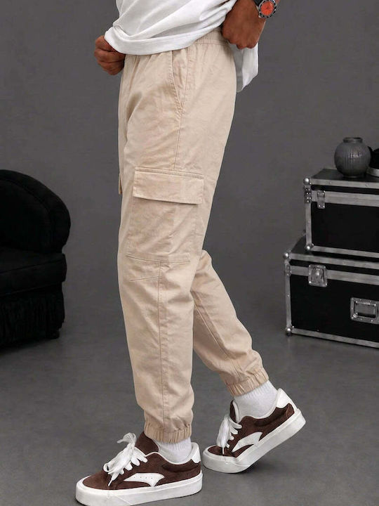 Men's Cargo Trousers Regular Fit Beige