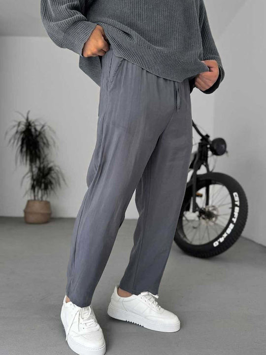 Men's Trousers with Straight Leg in Anthracite