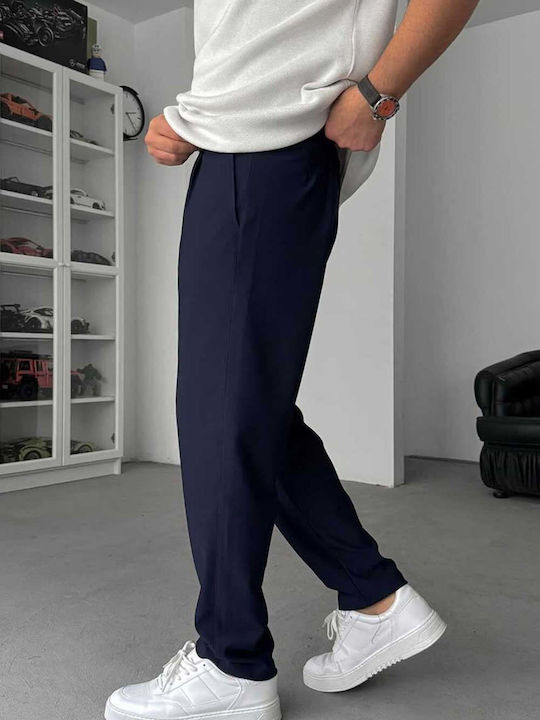 Men's Regular Fit Blue Trousers