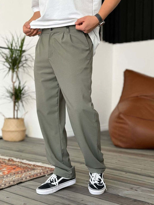 Men's Loose Fit Khaki Trousers