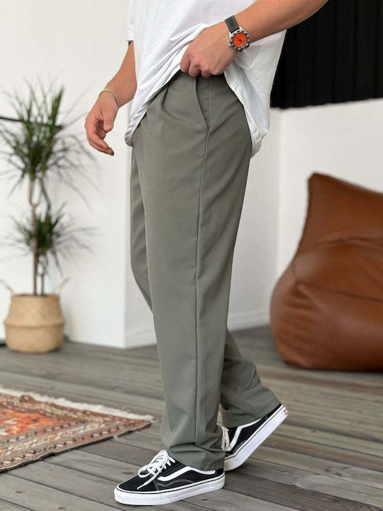 Men's Loose Fit Khaki Trousers