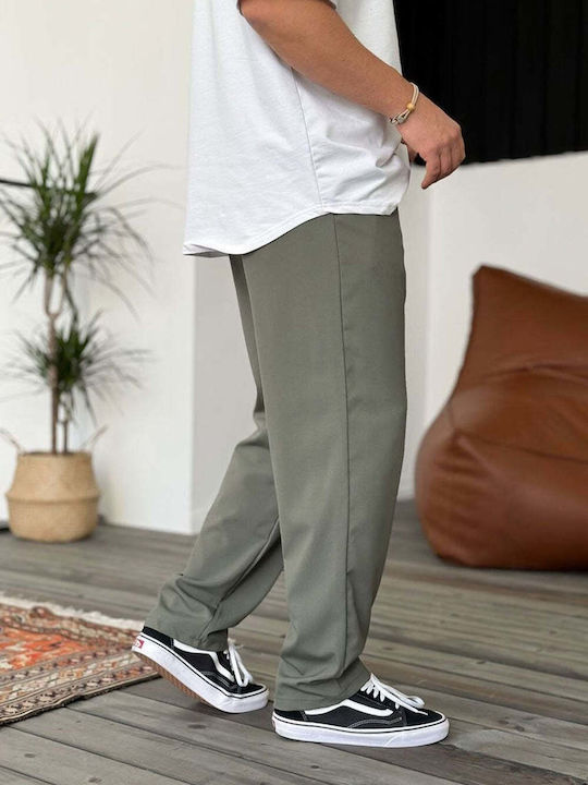 Men's Loose Fit Khaki Trousers