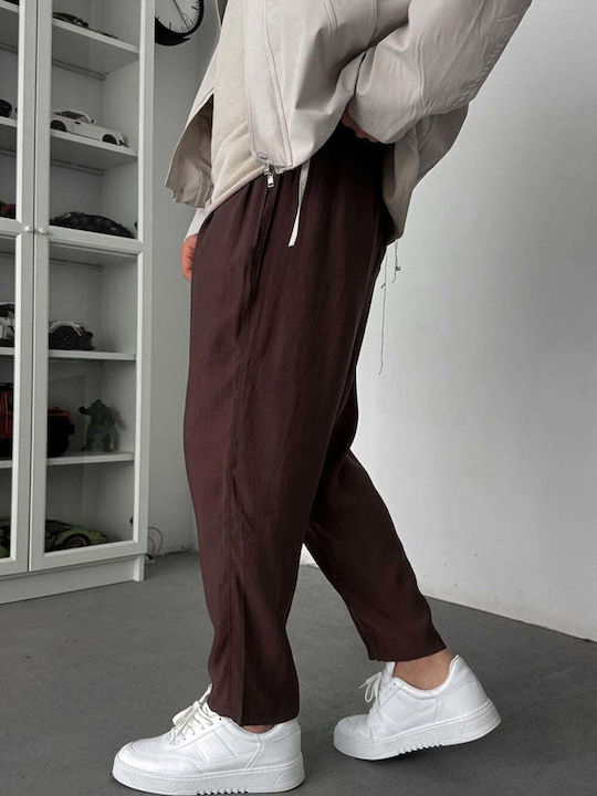 Men's Slim Fit Brown Trousers