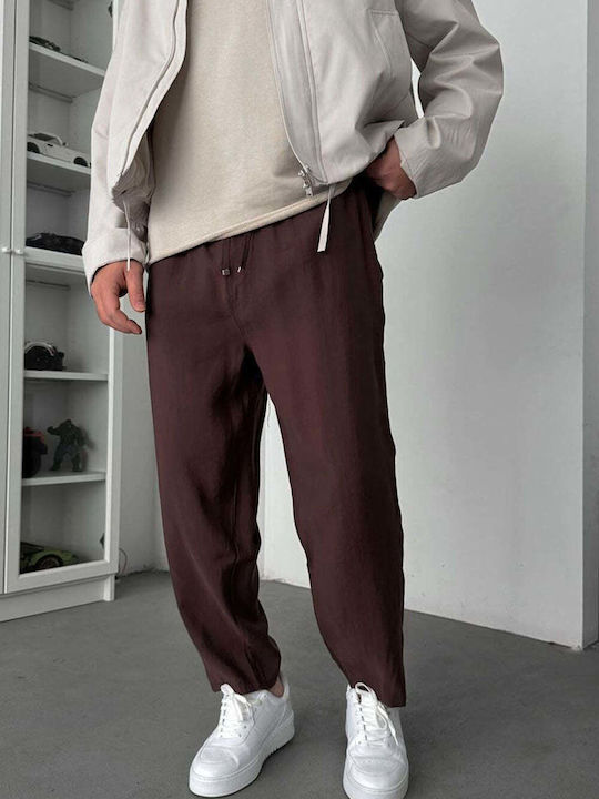 Men's Slim Fit Brown Trousers