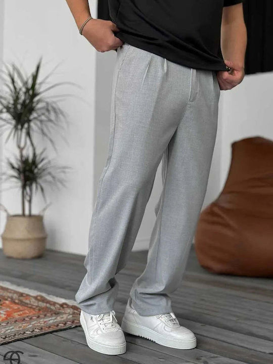 Men's Loose Fit Grey Trousers