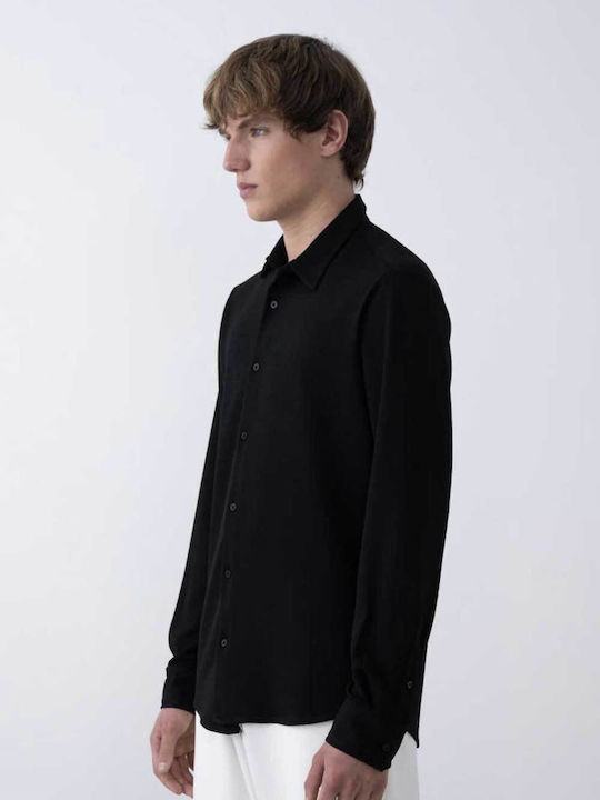Long-Sleeve Shirt in Regular Fit Black