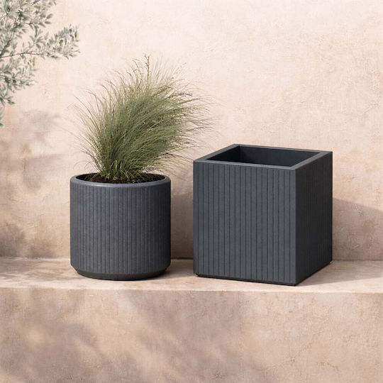 Next Wooden Gray Plant Pot with Stand 40x40x36cm