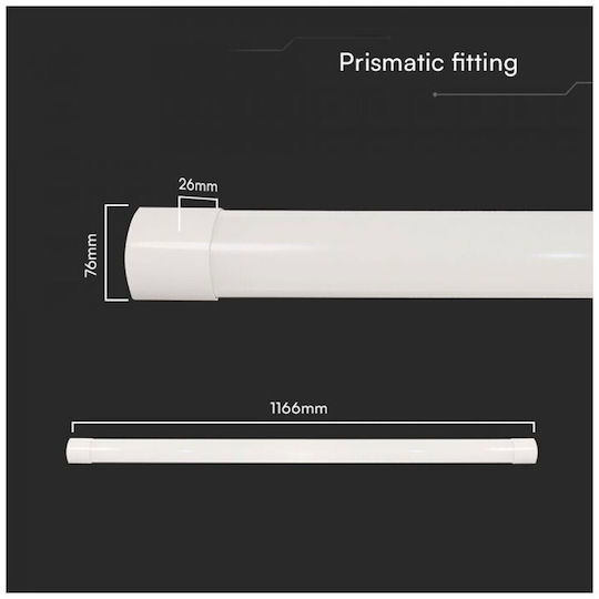 V-TAC LED Γραμμικό Φωτιστικό Οροφής 50W Θερμό Λευκό IP20 150εκ.