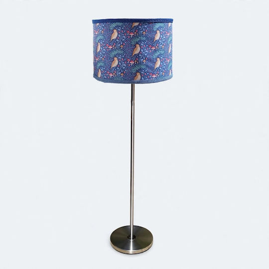 Blue Birds Floor Lamp with Lamp Bulb Base for E27 Blue