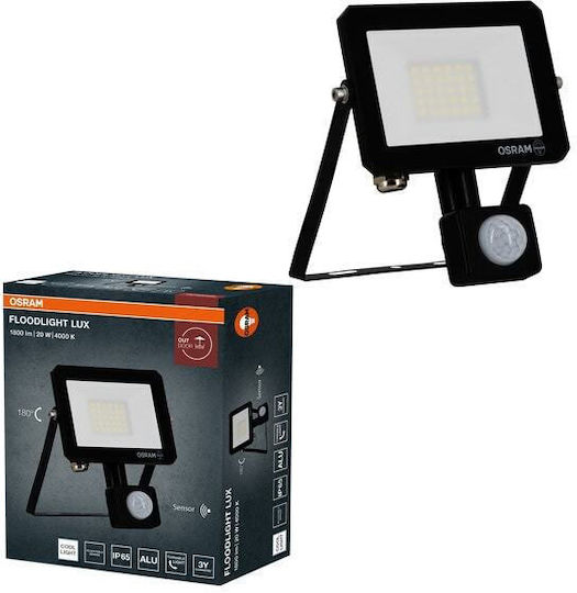 Osram Светодиоден Прожектор 20W Неутрално Бяло 4000K със Сензор за Движение IP65