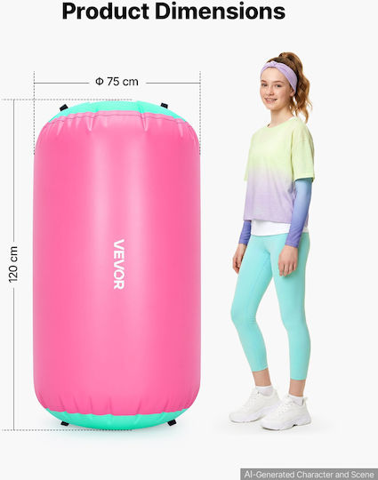 Vevor AirTrack Artistic Gymnastics Exercise Mat Pink (120x75cm)