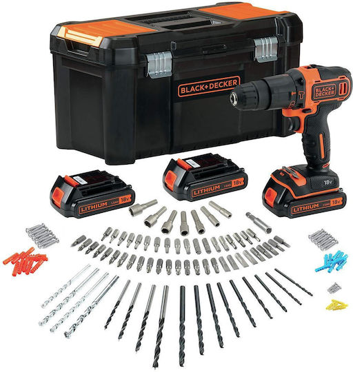Black & Decker Black & Decker Percussive Drill Driver Battery 18V 3x1.5Ah