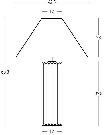 Zambelis Lights Ceramic Table Lamp for E27 Socket with Beige Shade and White Base