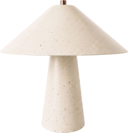 Zambelis Lights Masu Metal Table Lamp for E27 Socket with White Shade and Base