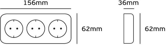 VK Lighting Dreifach Extern Stromsteckdose Weiß 1Stück