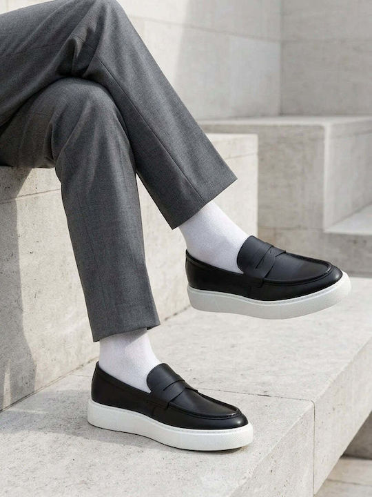 Leather Men's Loafers in Black