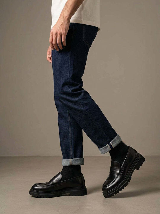 Leather Men's Moccasins in Black