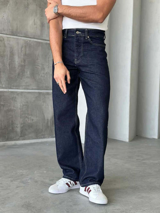 Мъжки Дънков Панталон Regular Straight Fit Тъмносин
