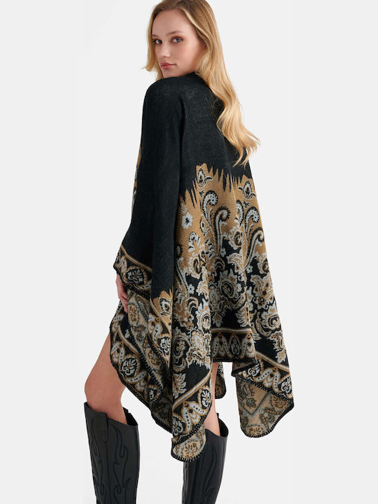Poncho de damă negru