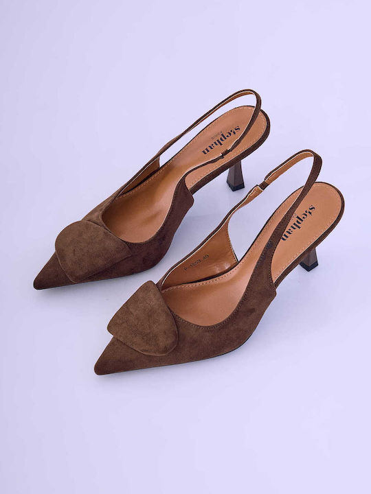 Celestino Обувки на ток Slingback Сует Още Кафяв