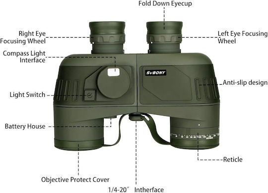 Compass Водоустойчиви бинокли 7x50 mm Porro