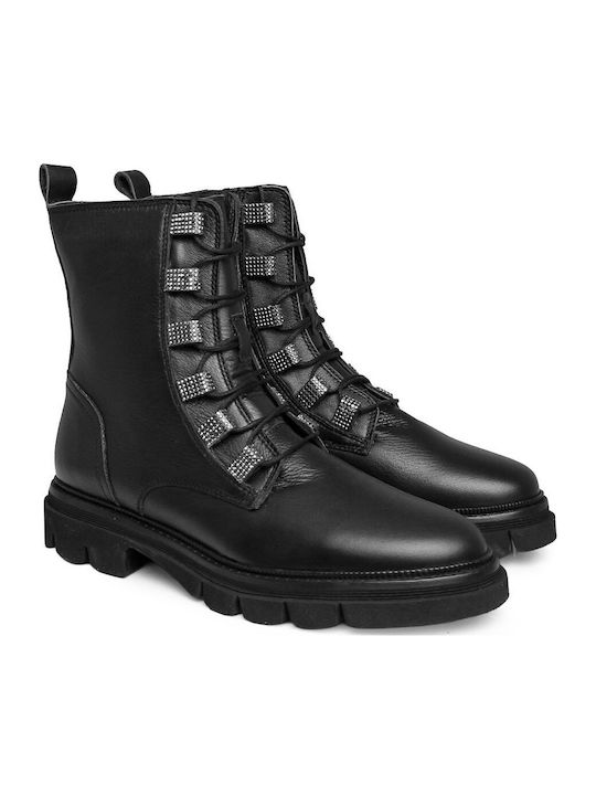 Leather Women's Ankle Boots Black