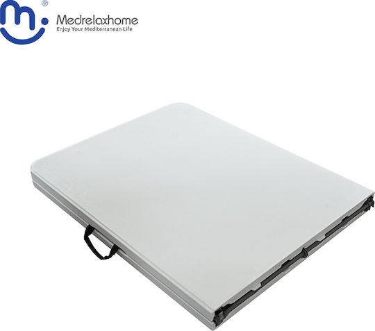 Medrelaxhome Τραπέζι Ατσάλινο για Camping Πτυσσόμενο 180x74x74cm Λευκό