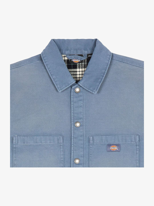 Μακρυμάνικο Φανελένιο Overshirt Μπλε