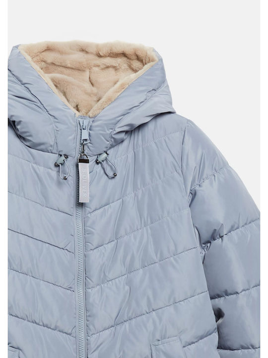 Women's Light Blue Winter Puffer Jacket