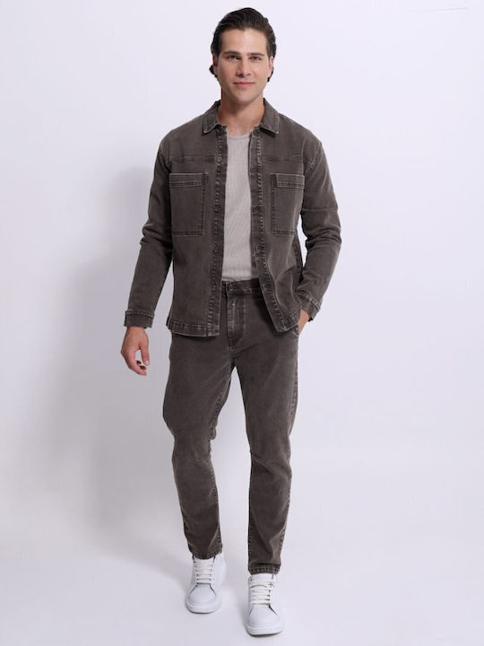 Herren Stretch Jeans Regular Fit Braun