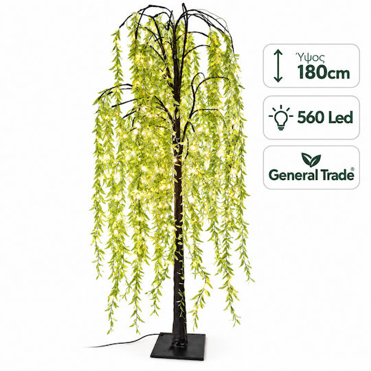 Illuminated Natural-Look Willow Christmas Decorative Tree 180 cm