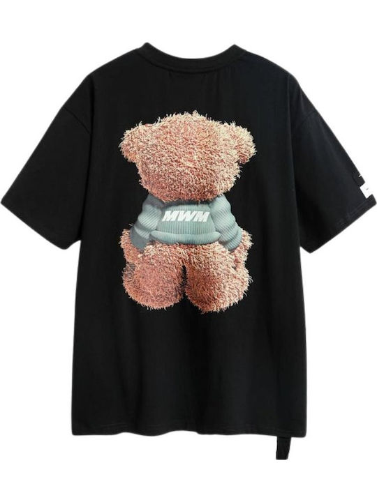Mod Wave Movement Teddy Print T-shirt Black