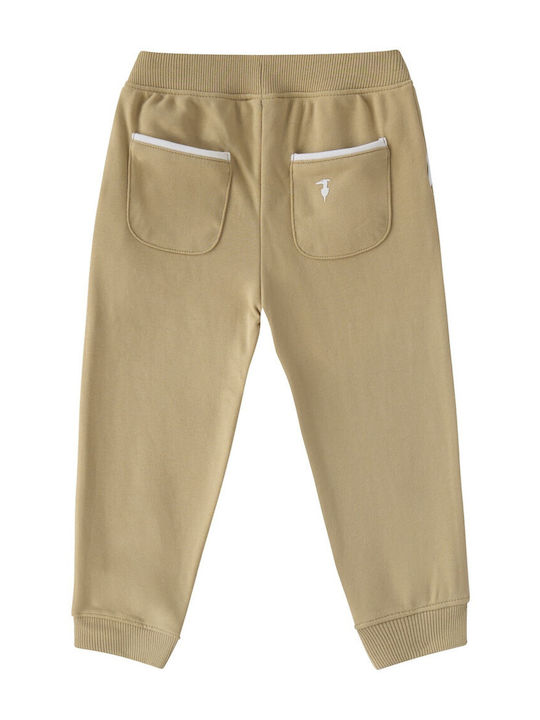 Kids Ecru-Light Khaki Sweatpants Set