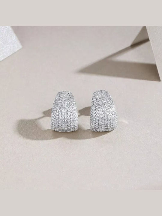 Lysea Women's Stellar Pave Earrings 925 Silver Silver-Tone Moissanite