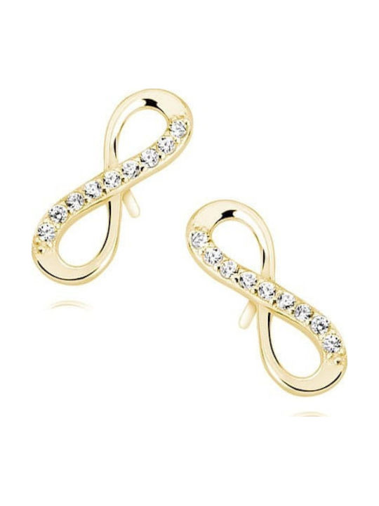 Lysea Women's Earrings Infinity 925 Silver Gold Zirconia