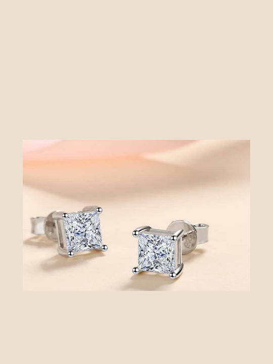Lysea Women's Aura Earrings 925 Silver Moissanite in Silver Tone