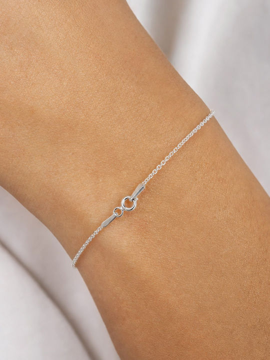Lysea Women's Silver Chain Bracelet with Flower Design 19cm Lysea Women's Silver Chain Bracelet with Flower Design 19cm