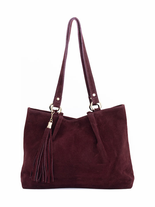 Grey Leather Women's Shoulder Bag
