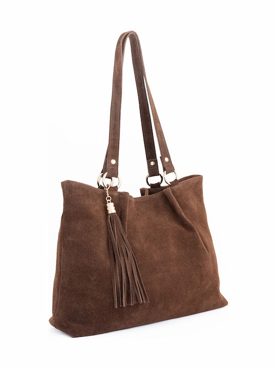 Grey Leather Women's Shoulder Bag
