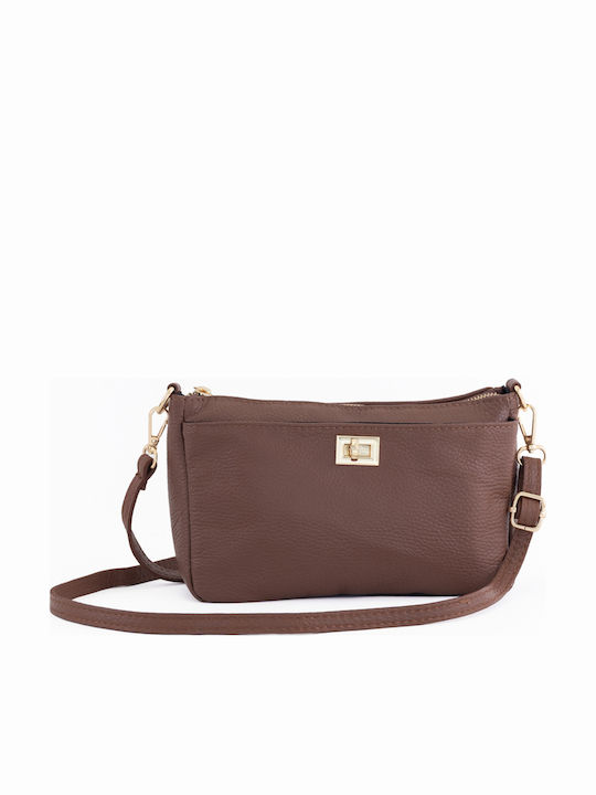 Damen-Schultertasche aus Leder Light Green