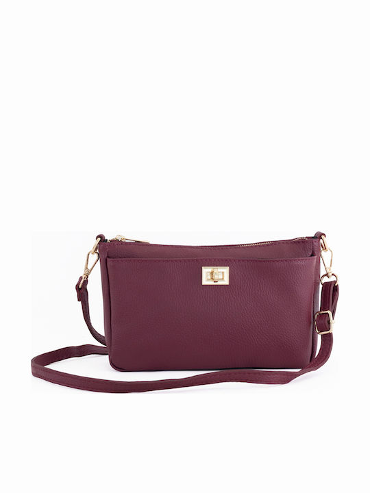 Damen-Schultertasche aus Leder Light Green