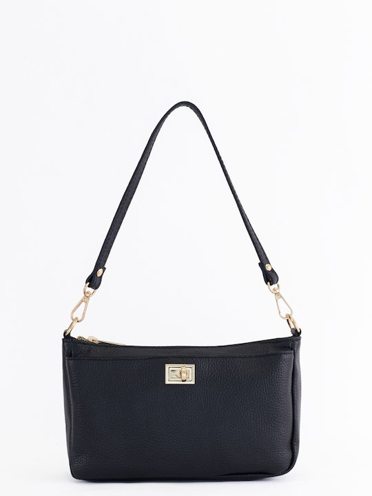 Damen-Schultertasche aus Leder Light Green