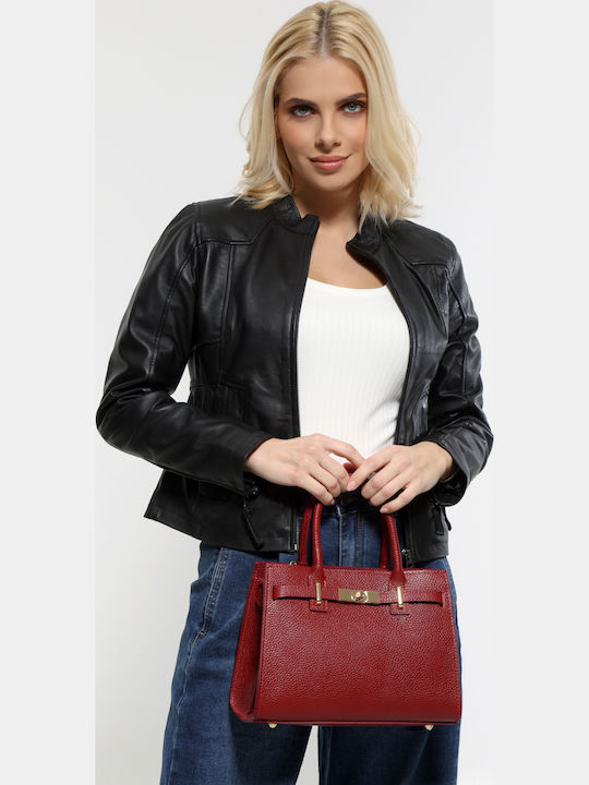 Leather Women's Satchel Bag Beige