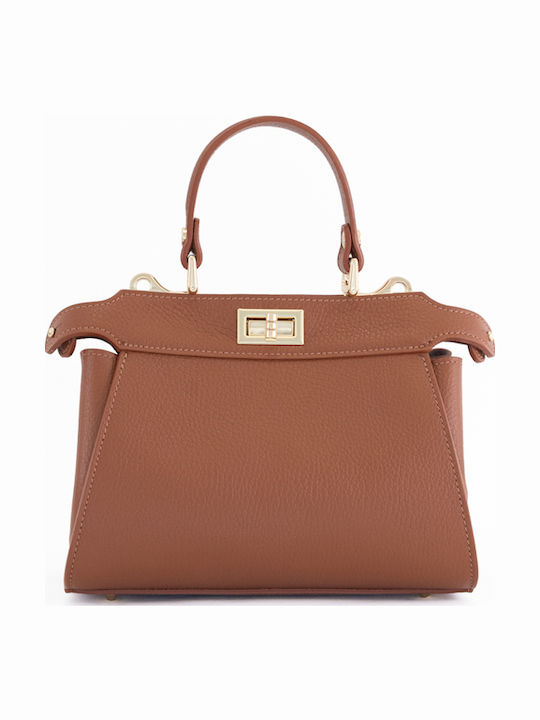 Leather Women's Satchel Bag Beige / Vanilla