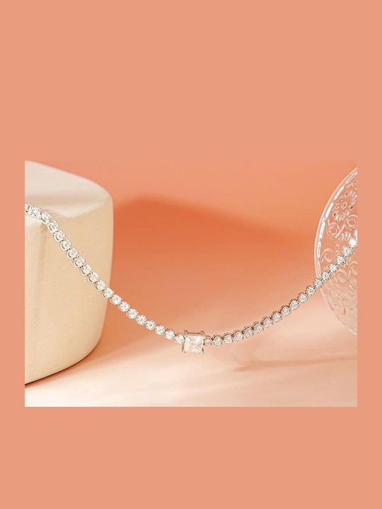 Lysea Women's Silver Chain Bracelet with Heart Design 16cm Lysea Women's Silver Chain Bracelet with Heart Design 16cm