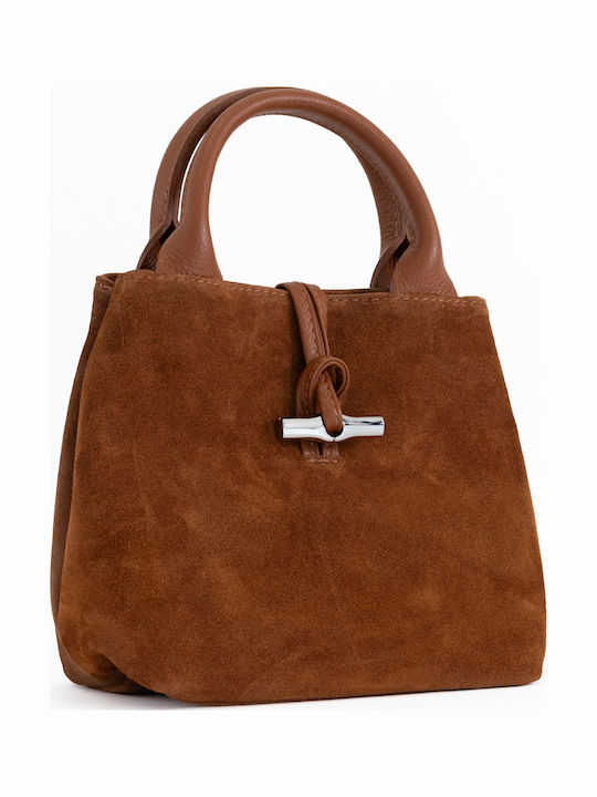 Burgunderrote Damen-Schultertasche aus Leder