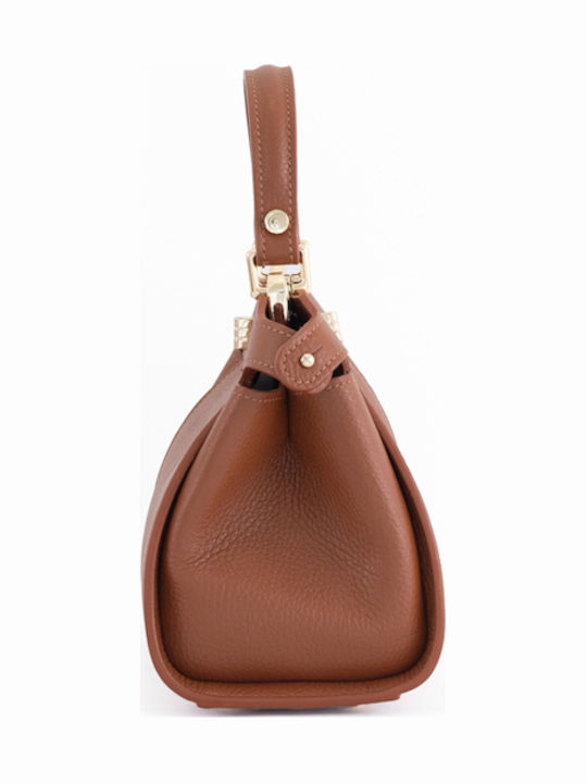 Leather Women's Satchel Bag Cognac