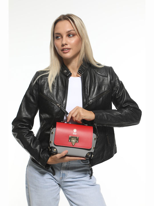 Women's Fuchsia Leather Shoulder Bag