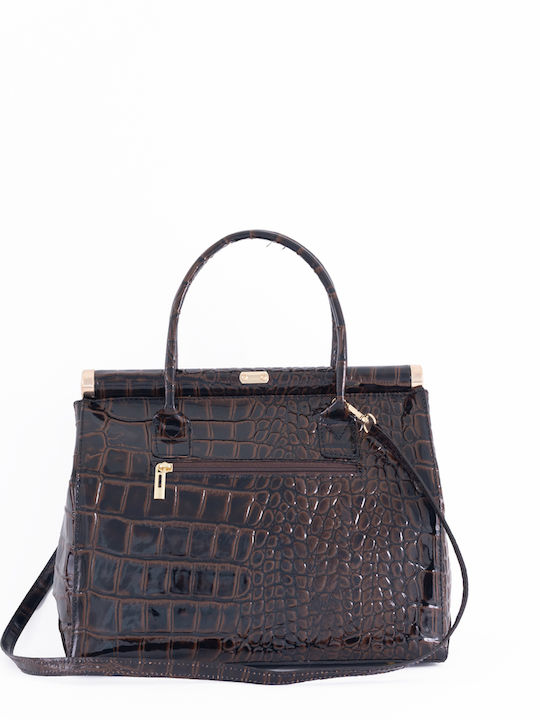Burgunderrote Damen-Schultertasche aus Leder