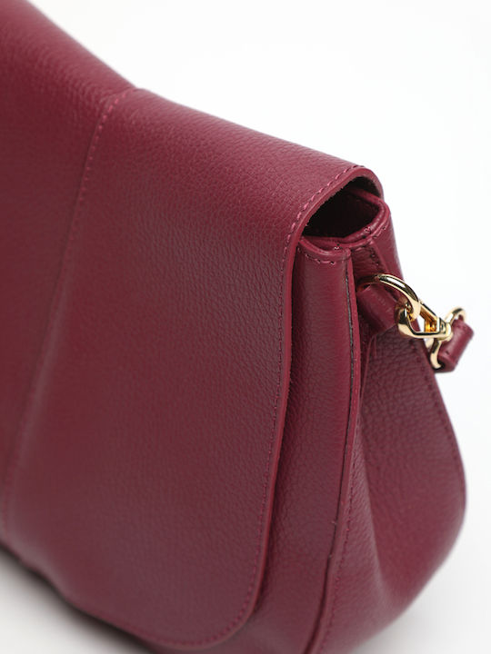Burgunderrote Damen-Ledertasche zum Umhängen